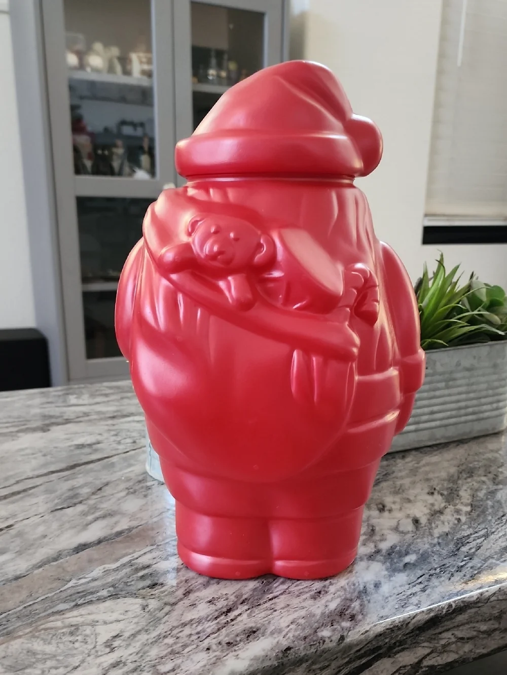 PackerWare Vintage Blow Mold Santa Claus Cookie Jar, 1980s